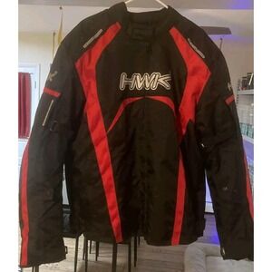 HWK Motorcycle Jacket mens Padded Armor Lined Hi-vis Reinforced Bike 44-46" XL